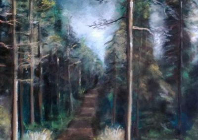 Fenyőerdő ( Pasztell 65x50 cm) /  Pine forest (Pastel, 65x50 cm)