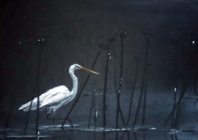 Éjszakai vadászat ( Pasztell, 20X20 cm ) / Night hunting (Pastel,  20x20 cm)